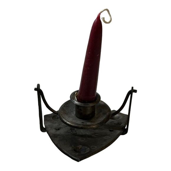 Vintage Mid Centure Modern Renaissance Iron Hand Wrought hanging candle holder - Picture 2 of 6